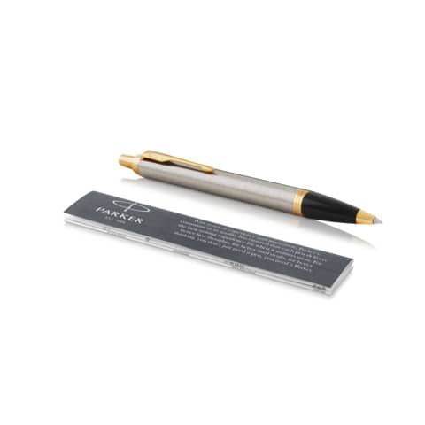 Penna a sfera Parker IM punta M inchiostro blu Parker Brushed Metal GT 1931670